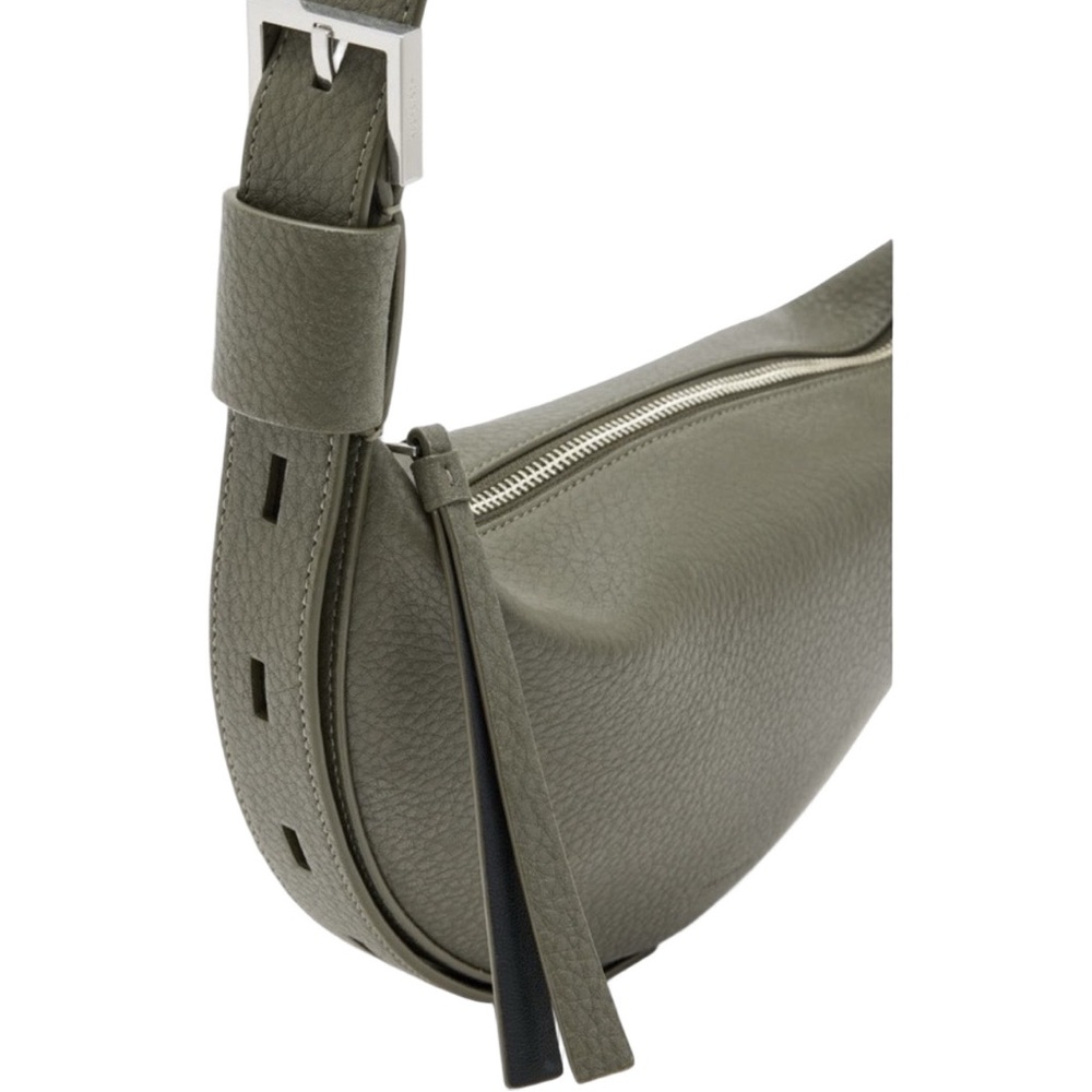 AllSaints Half Moon Tarmac Green Leather Crossbody bag - Picture 6 of 16